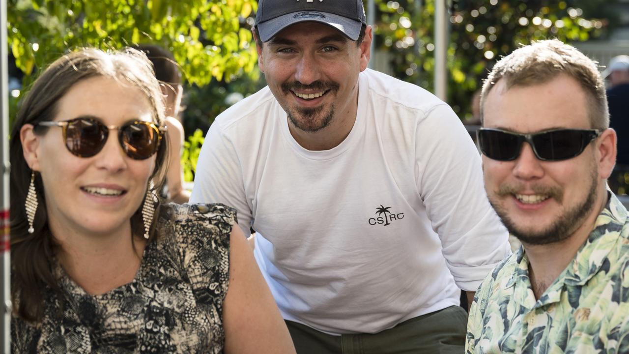 Elizabeth Silvester, Dylan Ravensberg and Michael Serenc at Tiny Mountain's third birthday. Picture: Supplied