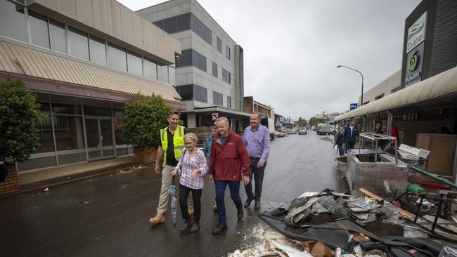 Labor leader Anthony Albanese visited locals in flood ravaged Lismore last week. Picture: Liam Mendes