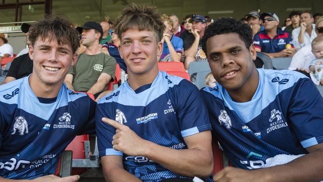 Brodie Hilt and Braithen Scott and Shaun Elara were Queensland country under-17 teammates. Picture: Kevin Farmer
