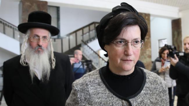 Malka Leifer’s brother and sister at the court in Jerusalem. Picture: Ella Pellegrini