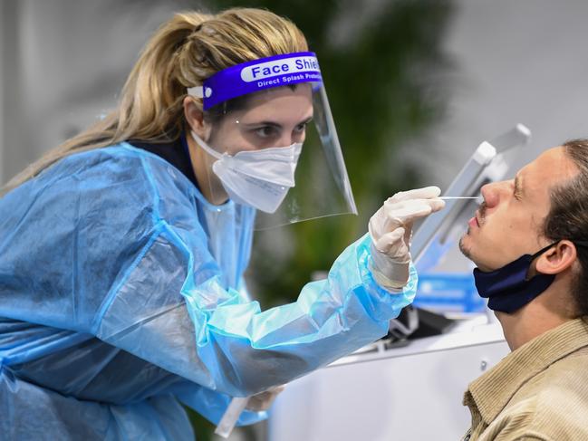 The NSW positivity rate has hit 27.74 per cent. Picture: James D. Morgan/Getty Images