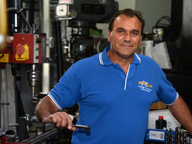 Daryl Perusic in his workshop at The Oaks. Picture: Ian Svegovic