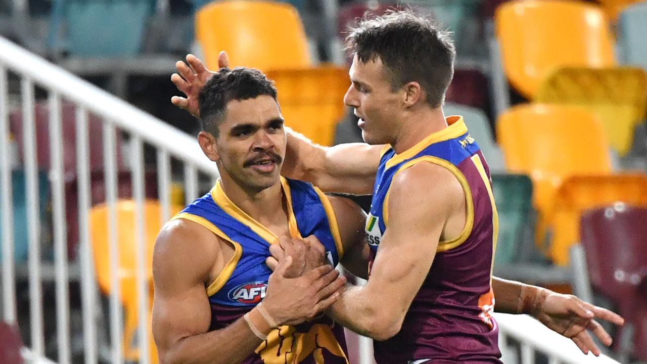 Charlie Cameron inspired the Brisbane Lions to victory over West Coast. Picture: Darren England