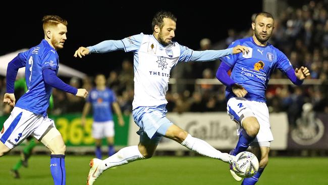 Sydney FC star import Adam Le Fondre scored a goal on his debut for the Sky Blues. Picture: Getty Images