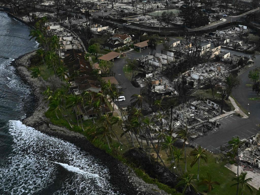 A view of Lahaina after wildfires burned through the town on the Hawaiian island of Maui. Picture: AFP