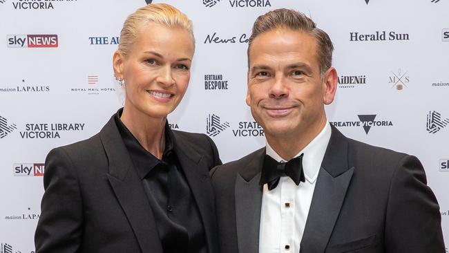 Sarah and Lachlan Murdoch. Picture: Jason Edwards