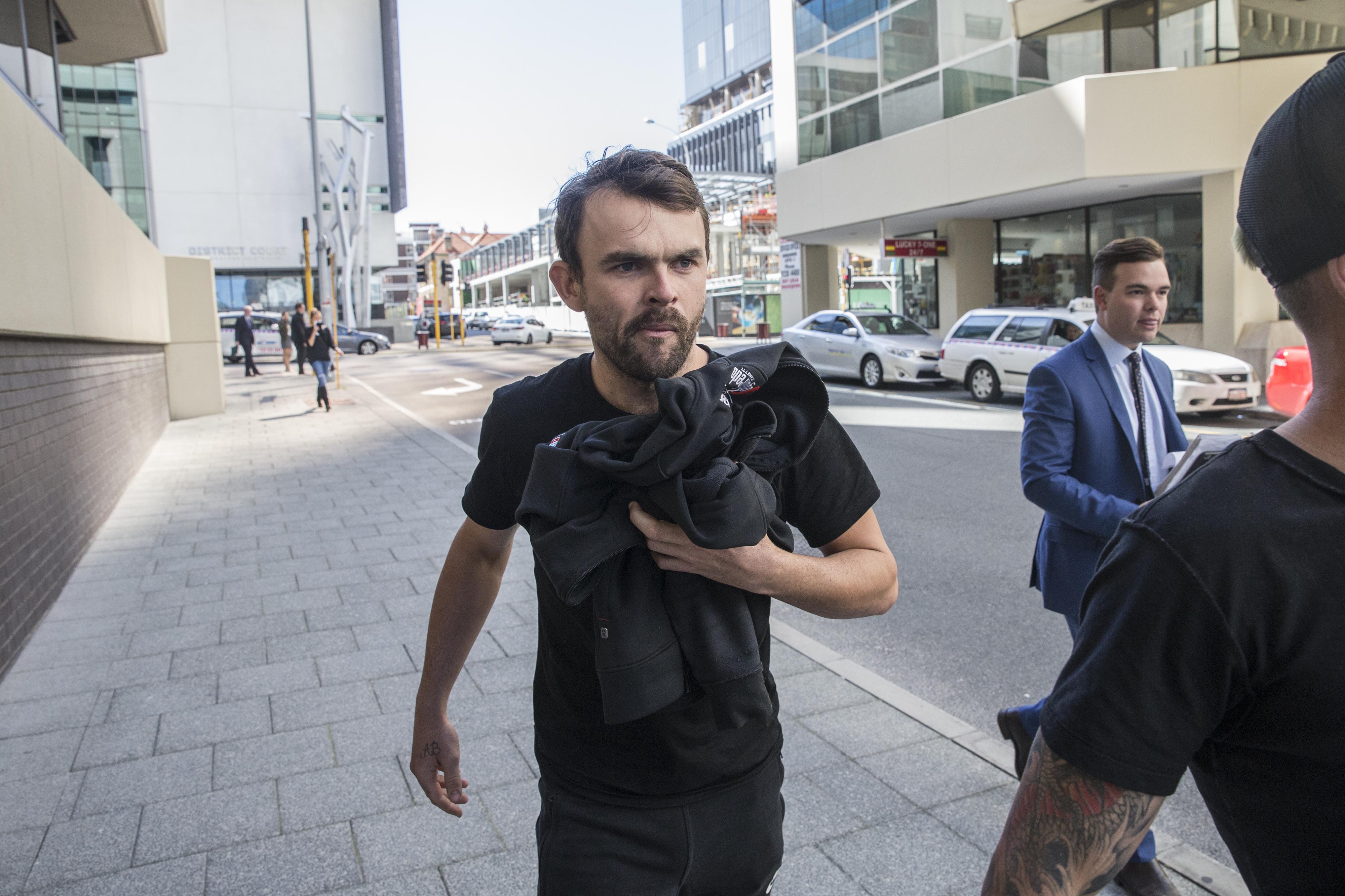 Former olympic cyclist Jack Bobridge leaves the Magistrates Court in 2017.