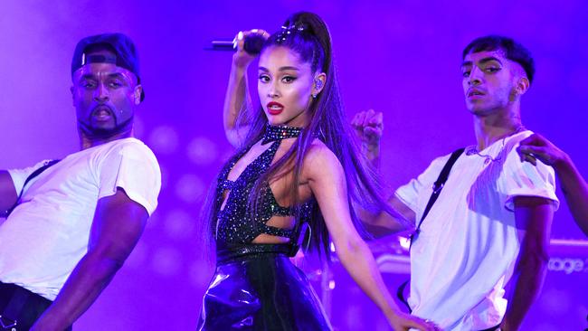 Ariana Grande performs in Los Angeles. Picture: Chris Pizzello/Invision/AP