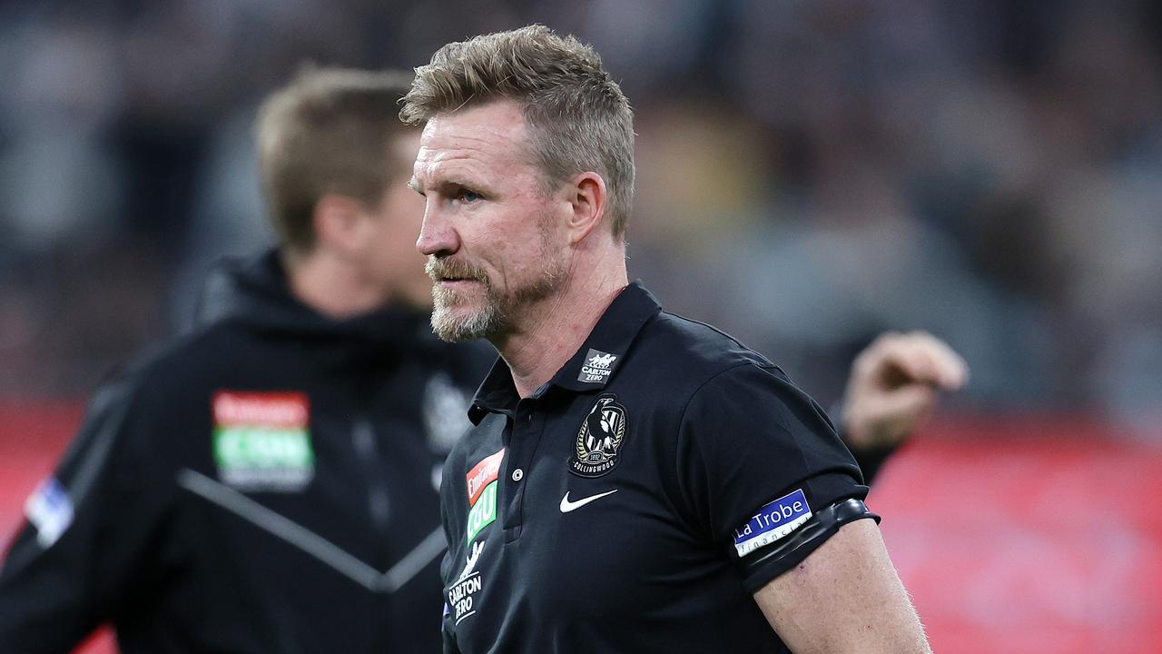 Nathan Buckley is set to step down as senior coach of the Magpies. Picture: Michael Klein