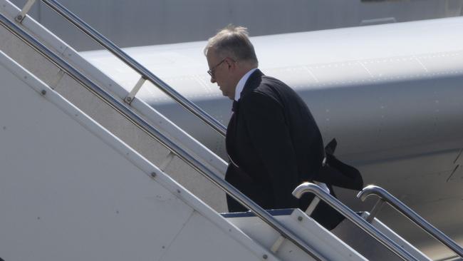 CANBERRA, AUSTRALIA, NewsWire Photos. NOVEMBER 15, 2023: Prime Minister Anthony Albanese departs Canberra to attend the APEC Economic Leaders' Meeting in San Francisco, USA from 15 - 17 November 2023.. Picture: NCA NewsWire / Martin Ollman