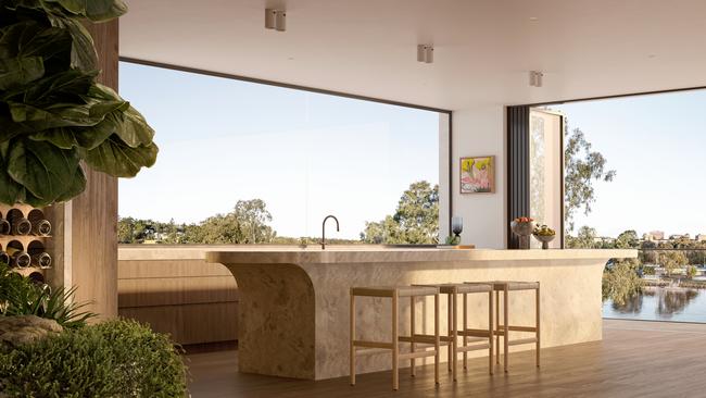 An artist’s impression of the kitchen in one of the residences in Kiome.