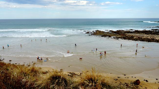 St George River beach, Lorne, near where a person was rescued on Monday afternoon.