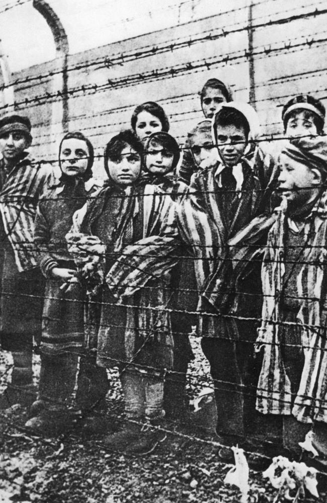 Children photographed by Russians who liberated the camps in January 1945.