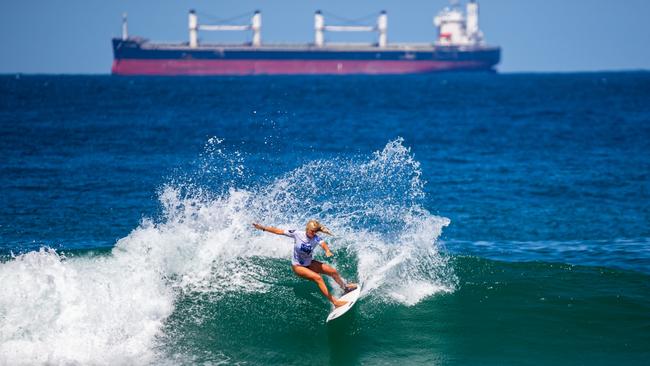 Sunshine Coast surfer Jahly Stokes continued her hot run of form. Photo: WSL/Paul Danovaro