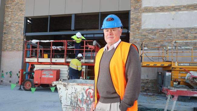 Developer Greg Rix on site at Pimpama’s newest shopping centre, which will open next week. Photo: Richard Gosling