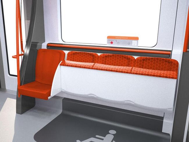 The seats are wider with fabric-covered seats with arm rests and more space as well as cup holders and tray tables.