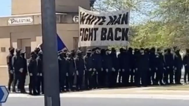 A 'White supremacists' rally in the country NSW town of Corowa. Picture: Supplied