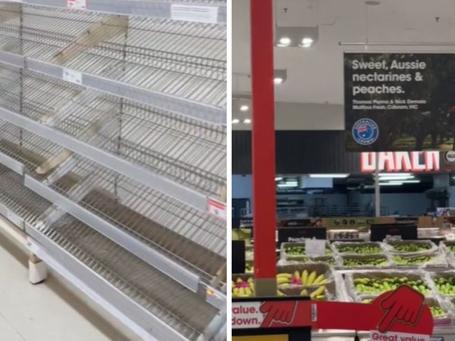 Wild scenes inside Aussie supermarkets caused by North Queensland floods. Picture: TikTok/