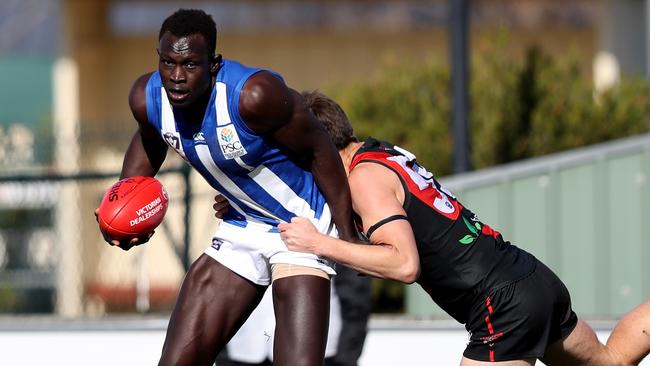 Majak Daw played four VFL games before tearing his hamstring.