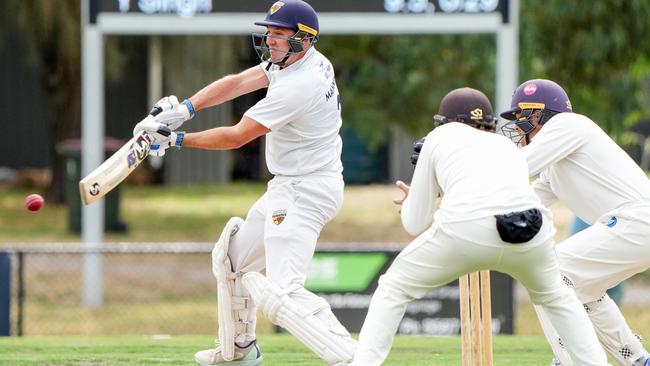 Josh Manning of Kingston Hawthorn batting. Picture: George Sal