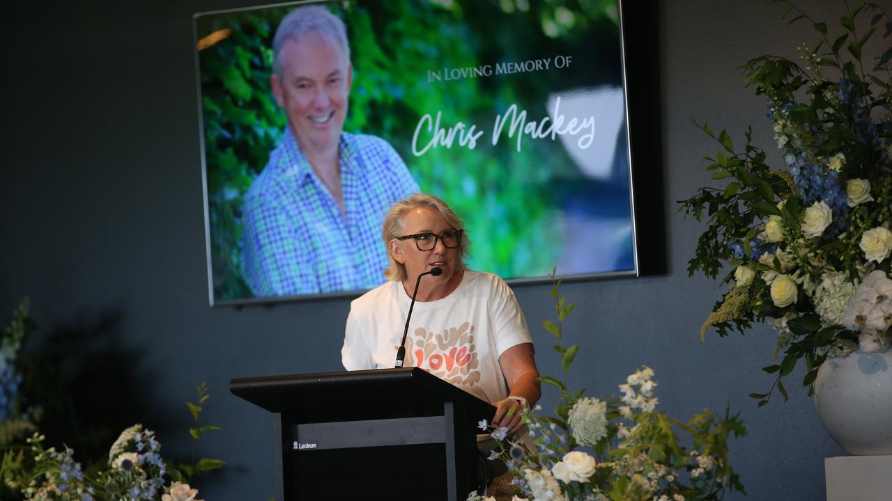 Roxie Bennett was MC for the memorial service to Chris Mackey. Picture: Alan Barber