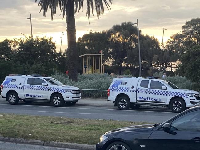 Police at the scene of the attack. Picture: Facebook