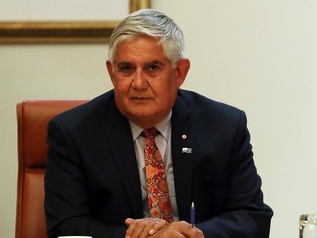 PM Scott Morrison and his Cabinet acknowledging Ken Wyatt the first Aboriginal minister for the Indigenous Affairs portfolio, in the cabinet meeting for the first time at Parliament House in Canberra, after being sworn in at Government House. Picture Kym Smith