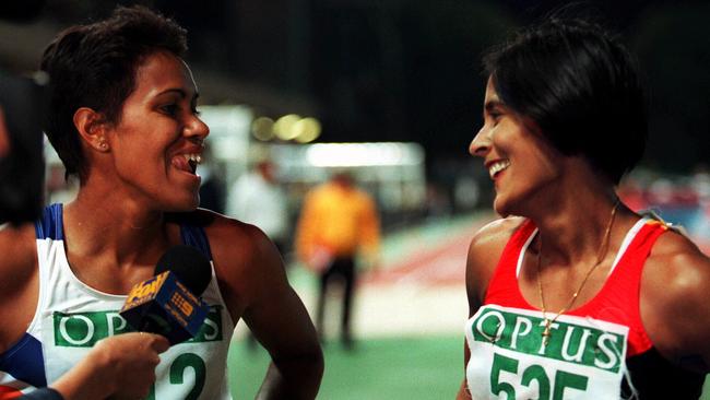 Cathy Freeman with Tania Van Heer in 1999.