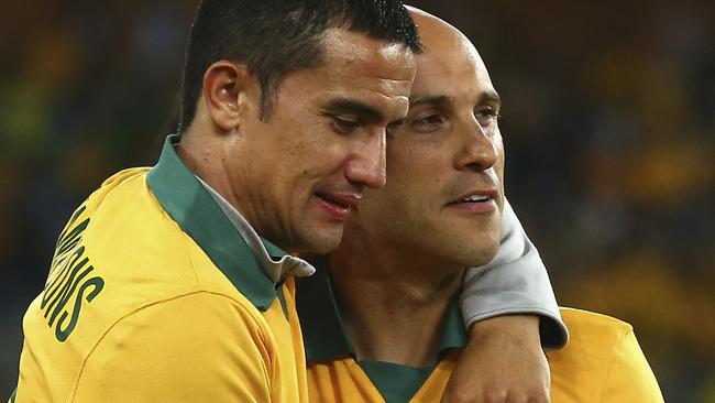 The veterans: Tim Cahill and Mark Bresciano.