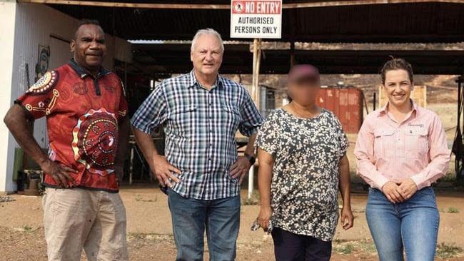 Barkly electorate officer Darius Plummer pictured with Steve Edgington and NT opposition leader Lia Finocchiaro. Picture: Supplied