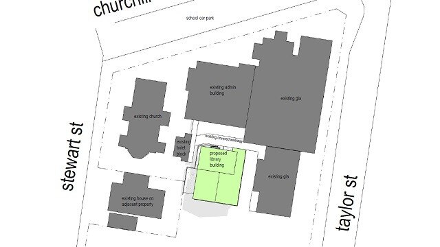 Proposed position for the library and resource centre at St Joseph’s Catholic Primary School, showcasing the planned modern facilities.