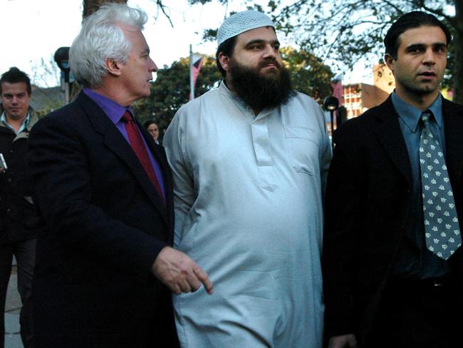 Bilal Khazal leaves the Supreme Court in Sydney in 2004. Picture: Alan Pryke