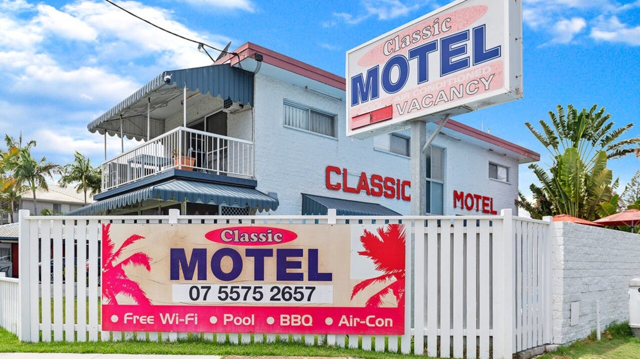 This old school motel on the Gold Coast is in the heart of holiday territory. Picture: Supplied