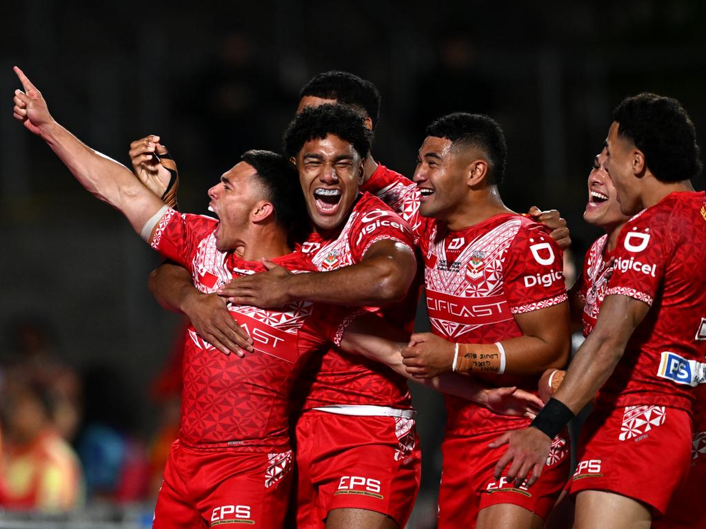 Tonga have stunned New Zealand to claim a spot in the Pacific Championship final against Australia. Picture: Getty Images