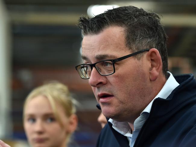 MELBOURNE, AUSTRALIA - NewsWire Photos APRIL 20TH, 2023: Victorian Premier Daniel Andrews holds a press conference at Eric Jones Stair Building Group, Blackburn. Picture : NCA NewsWire / Nicki Connolly