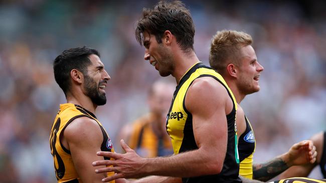 Paul Puopolo and Alex Rance exchanged words last time Richmond and Hawthorn played. Picture: Getty Images