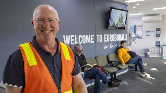 Eurobodalla Council’s airport manager Sheldon Jones inside Moruya Airport’s terminal. Picture: Eurobodalla Council