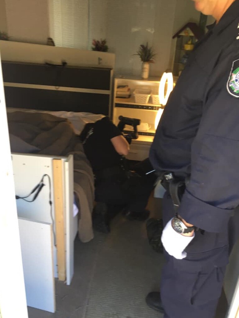 Police came the next morning and checked the room.