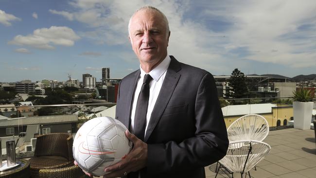 Socceroos coach Graham Arnold in Brisbane on Wednesday. Picture: Mark Cranitch.