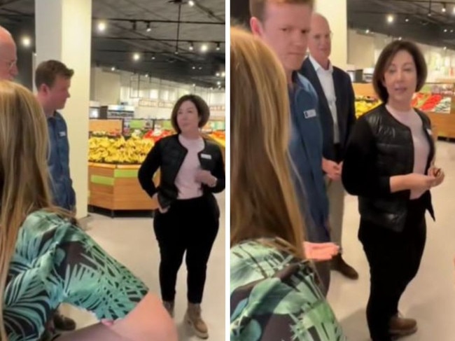 Shopper confronts woolies CEO. Picture: TikTok