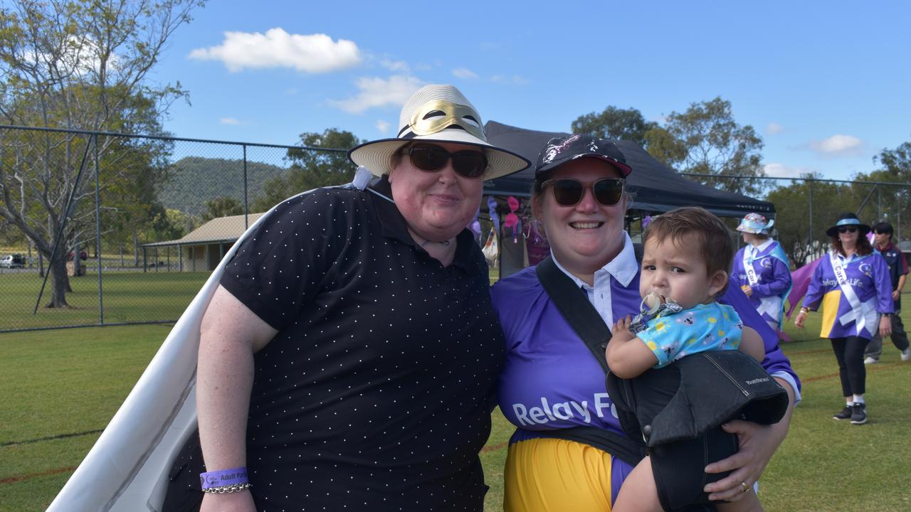 Cara Macpherson and Rebekah and Thomas Warner at the 2024 Rockhampton Relay for Life event.