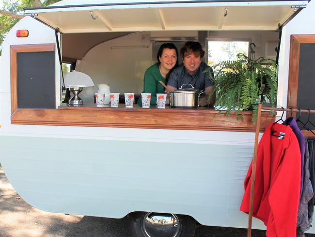 Catherine and Marcel Cazaly inside Warwick Community Van (Photo: file)