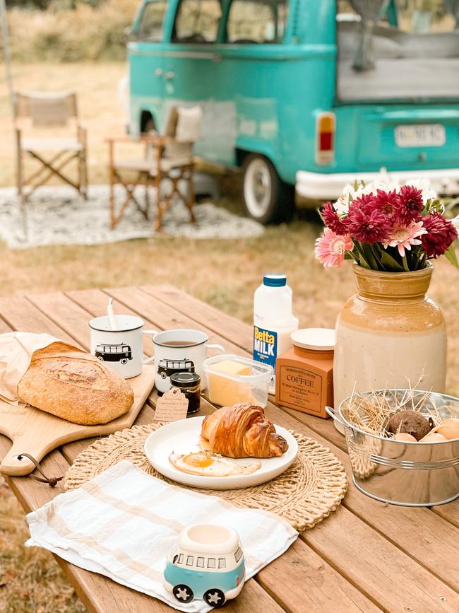 Some of the delicious brekkie offerings at the Kombi Kamp including bread from the Summer Kitchen Bakery. Picture: Sally TBC Photography.