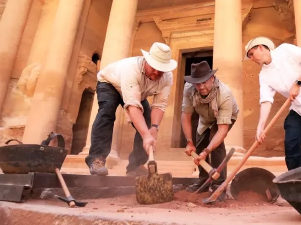 Researchers said that the finding might be the largest collection of human remains found in one place within Petra. Picture: Discovery's Expedition Unknown