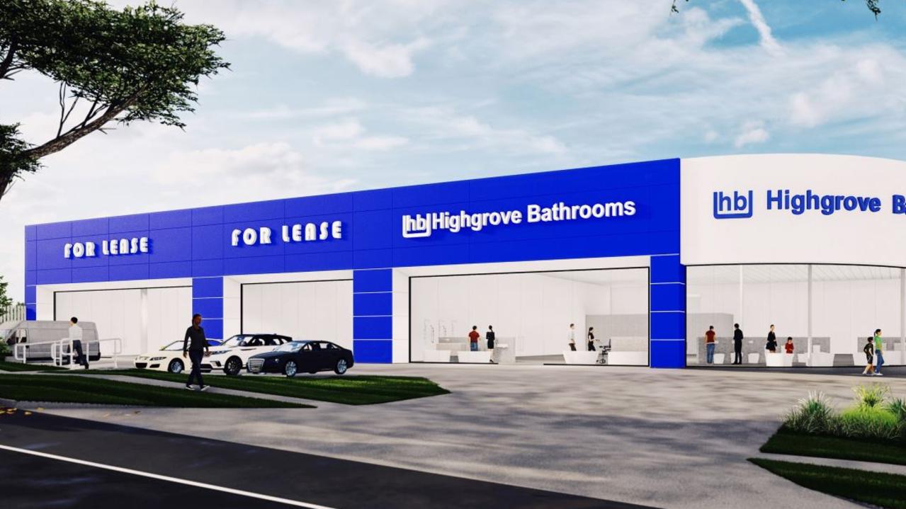 An artist's concept for the new Highgrove Bathrooms building, which will include two other tenants on James St in Toowoomba CBD.