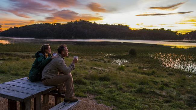 Mount Buffalo National Park provides a unique camping experience in summer and winter. Picture: Visit Victoria