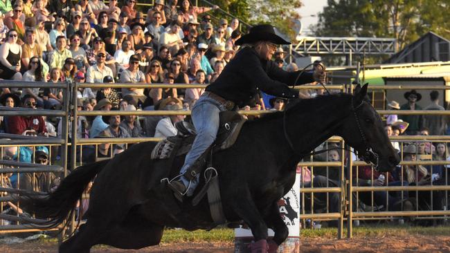 Barrel rider in the middle of her run. Picture: Darcy Jennings.
