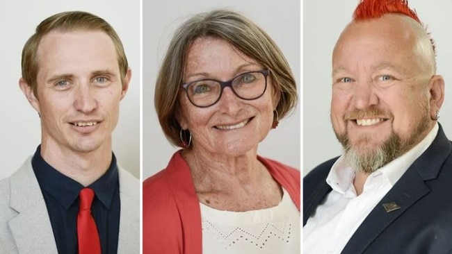 Shoalhaven councillors [left to right] Matthew Norris, Gillian Boyd and Ben Krikstolaitis.