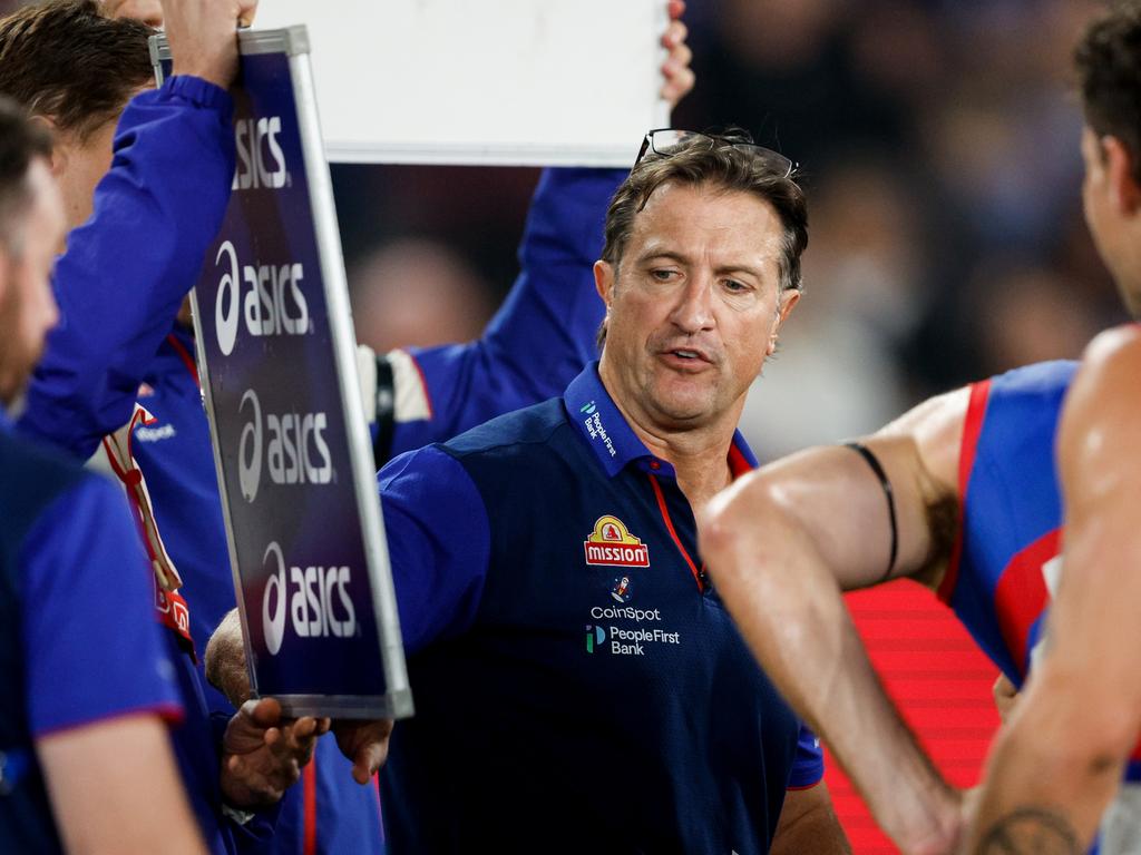 Luke Beveridge has been spinning the magnets this season at team selection. Picture: Dylan Burns/AFL Photos via Getty Images.