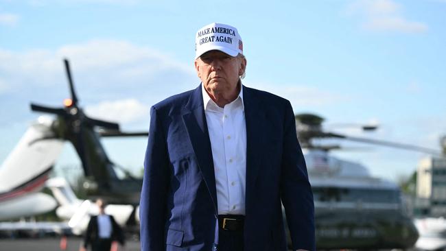 US President Donald Trump issued a rare rebuke to Russian leader Vladimir Putin, saying he was “not happy” with him. Picture: AFP